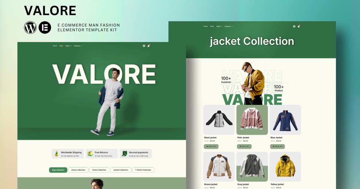 Valore – Fashion Store eCommerce Elementor Template Kit