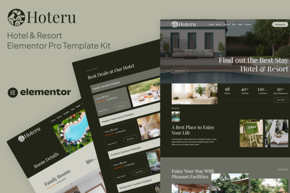 Hoteru – Hotel & Resort Elementor Pro Template Kit